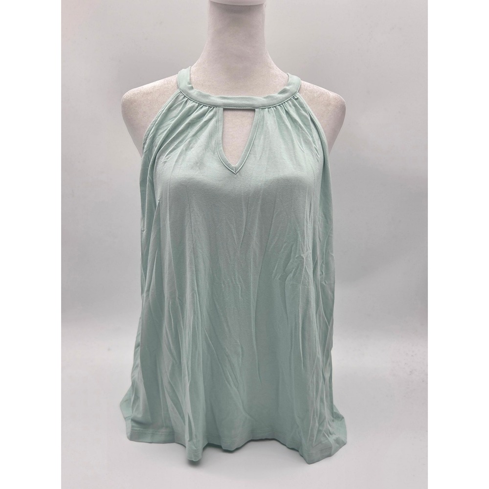 Market & Spruce Women's M Petite Mint Keyhole Sleeveless Top NWT 101-419